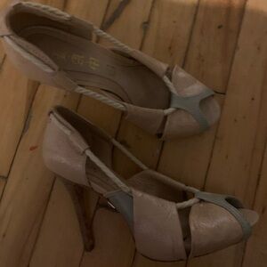 Lamb pink and grey pumps coquette Mob wife maximalist